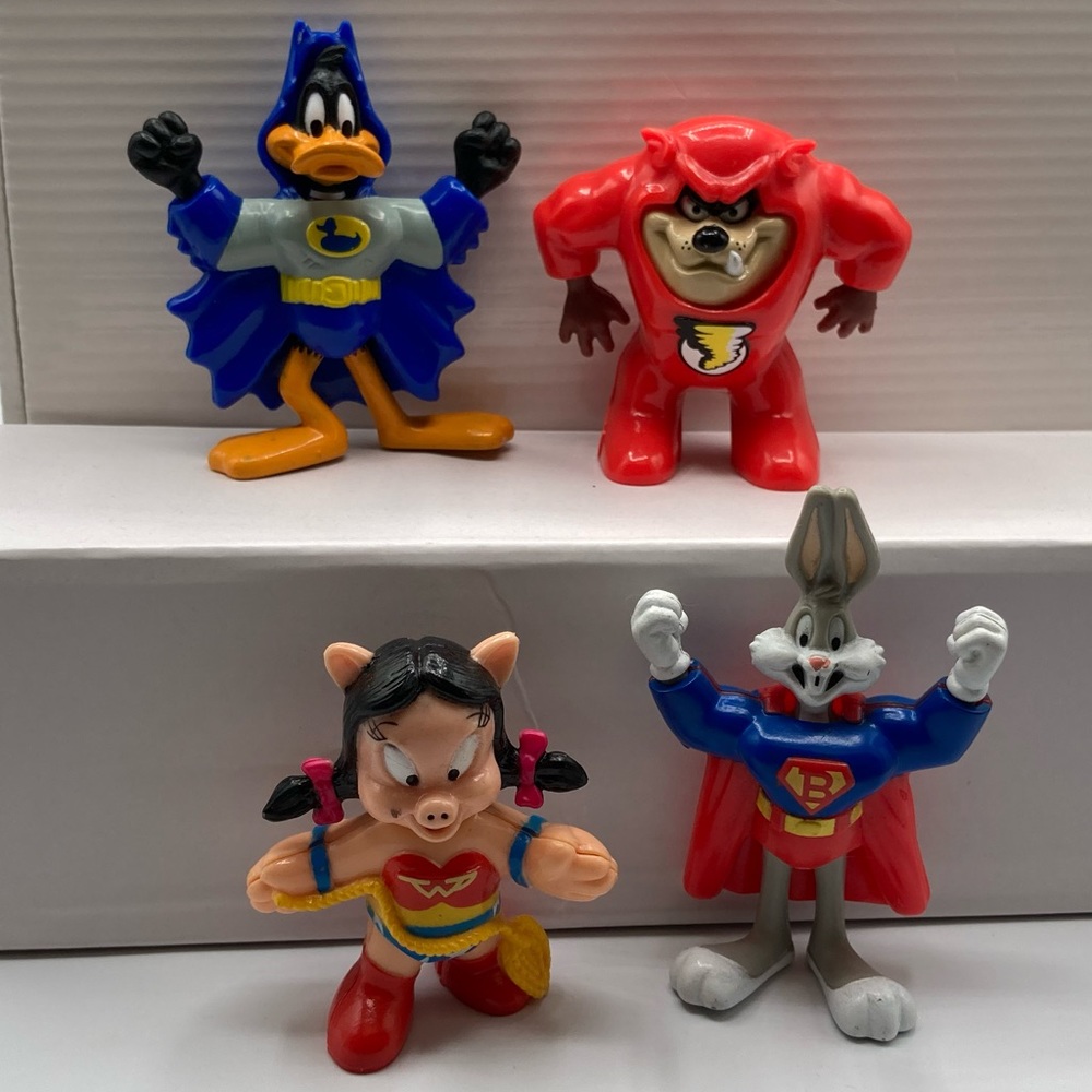 Vintage McDonald’s 1991 Super Looney Tunes, Set of 4, Happy Meal Toys